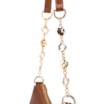Bolsa De Ombro Pequena Couro Marrom Claro Alça Metal Dourado - imagem 6