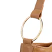 Bolsa De Ombro Pequena Couro Marrom Claro Pingente Corrente e Pedras - imagem 7