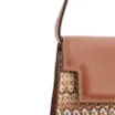 Bolsa De Ombro Pequena Couro Marrom Claro Ráfia Tramada Multicolor - imagem 5