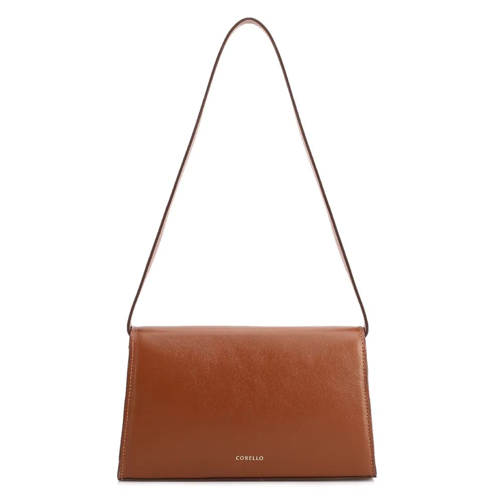 Bolsa De Ombro Pequena Couro Marrom Claro Ráfia Tramada Multicolor - imagem 3
