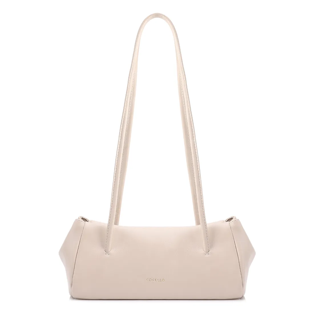 Bolsa De Ombro Pequena Couro Off White Duplo Botões
