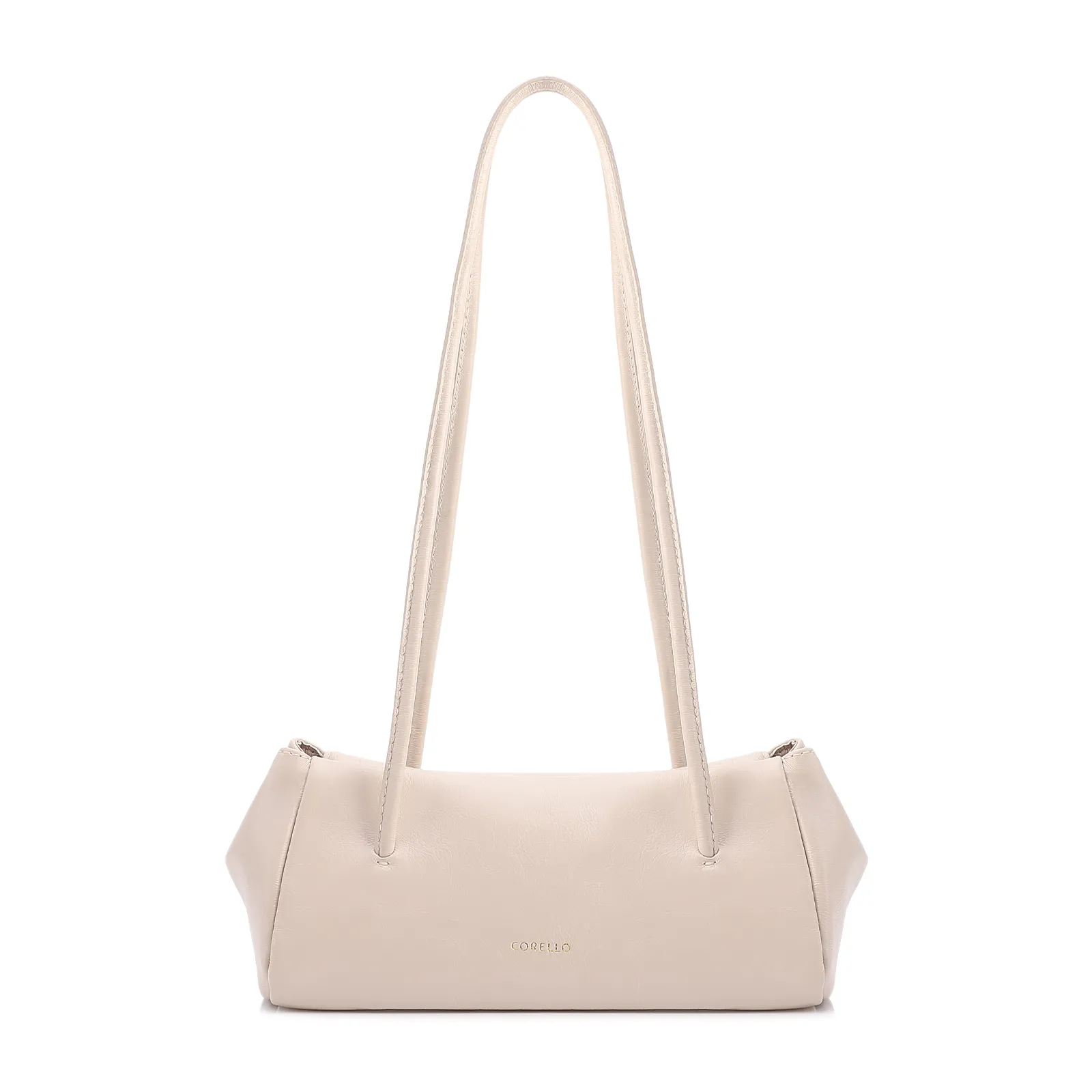 Bolsa De Ombro Pequena Couro Off White Duplo Botões
