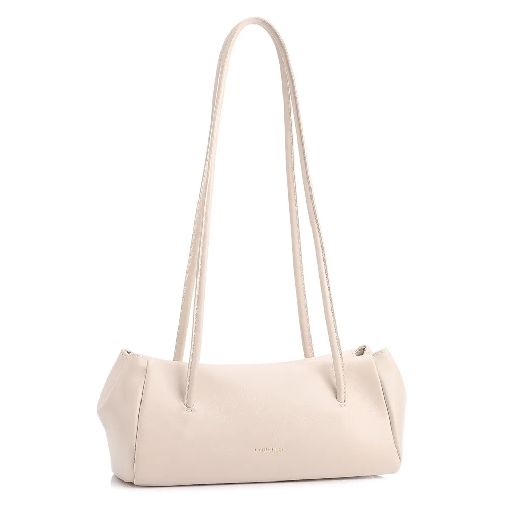 Bolsa De Ombro Pequena Couro Off White Duplo Botões - imagem 3