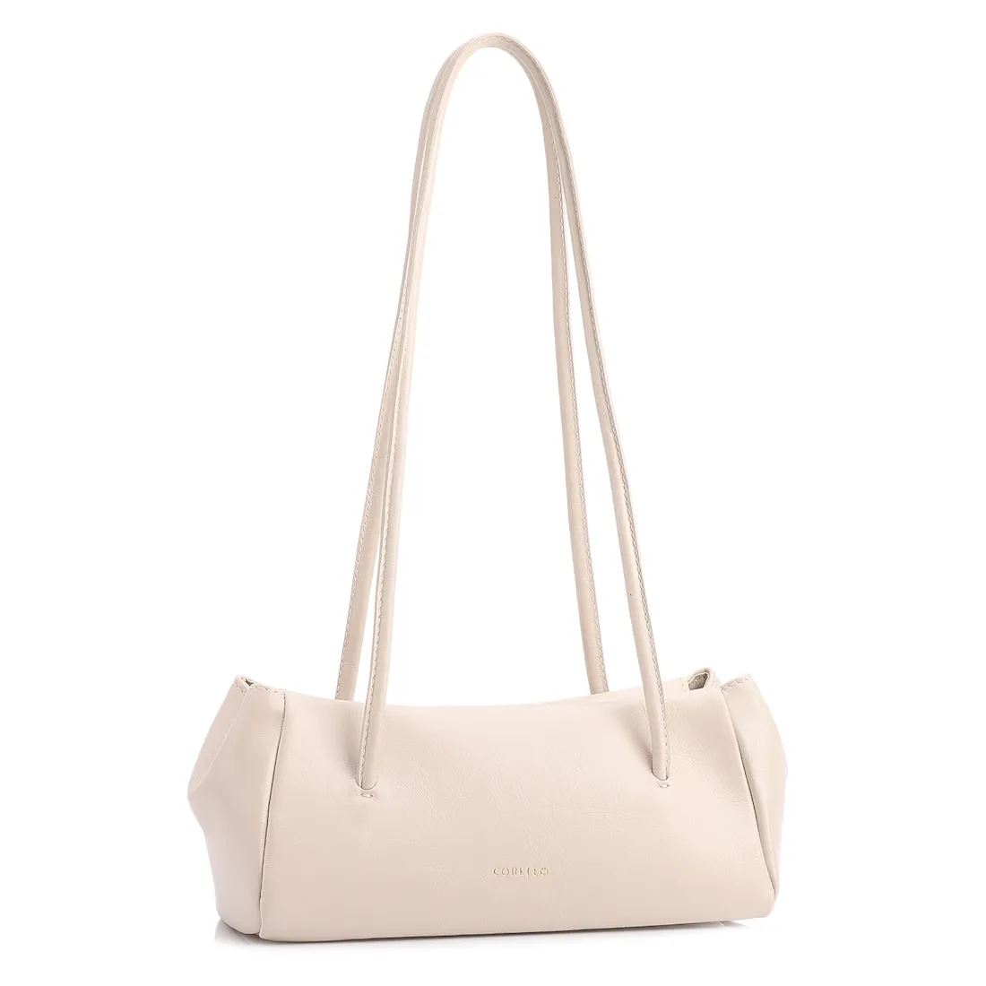 Bolsa De Ombro Pequena Couro Off White Duplo Botões - foto 3