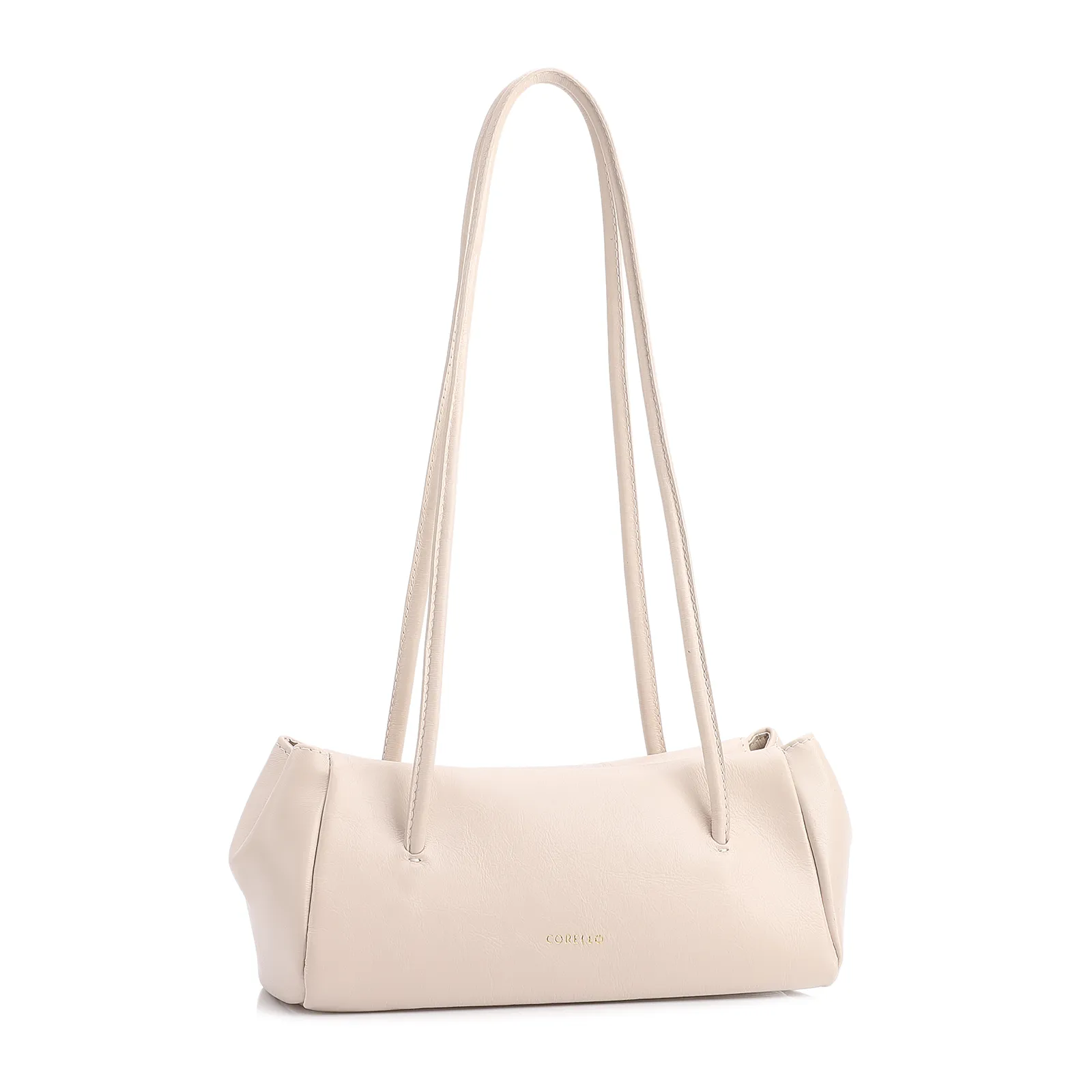 Bolsa De Ombro Pequena Couro Off White Duplo Botões