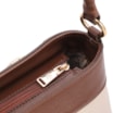 Bolsa De Ombro Pequena Couro Off White/Marrom Bucket Pedras - imagem 5