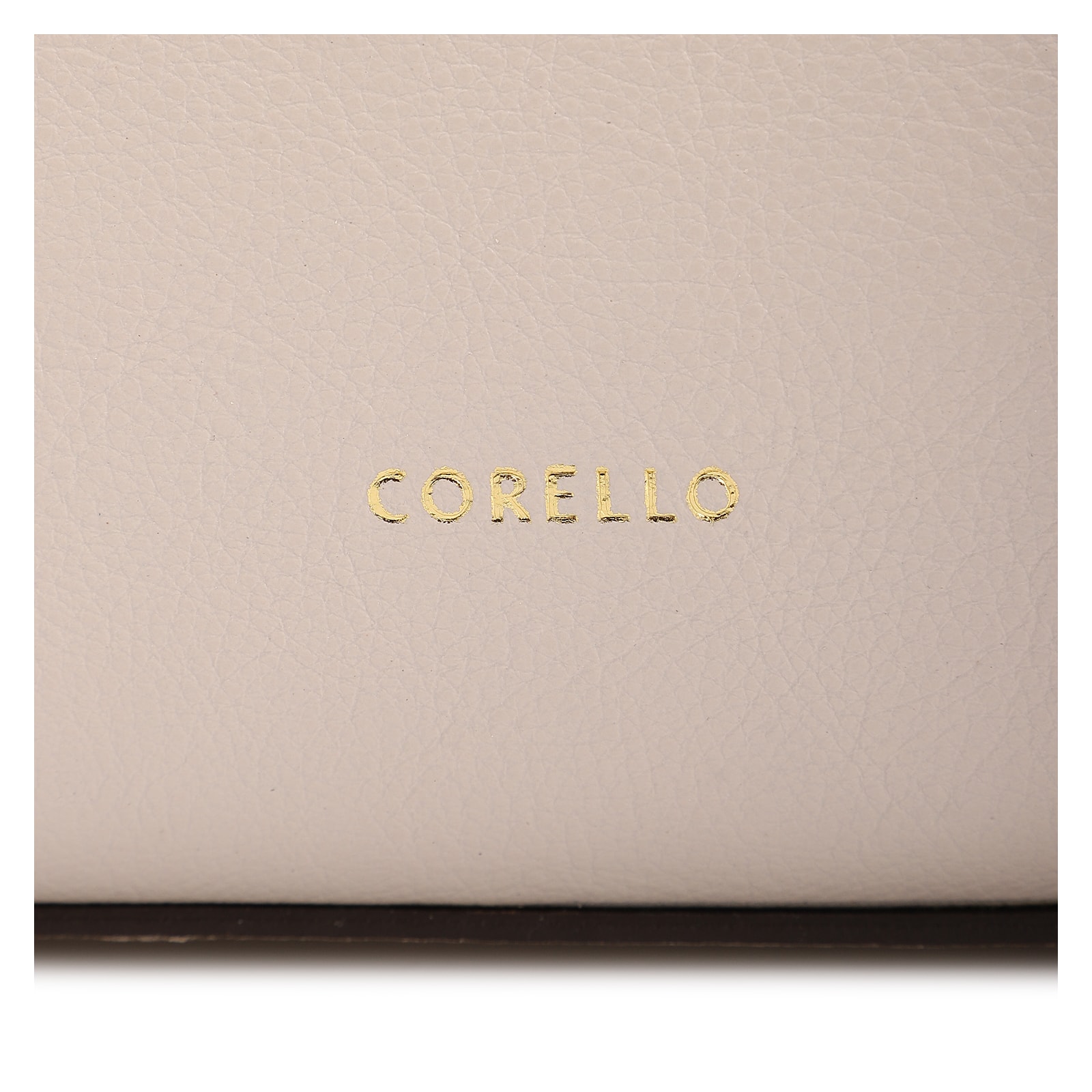 Bolsa De Ombro Pequena Couro Off White/Marrom Bucket Pedras
