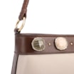 Bolsa De Ombro Pequena Couro Off White/Marrom Bucket Pedras - imagem 7