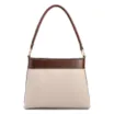 Bolsa De Ombro Pequena Couro Off White/Marrom Bucket Pedras - imagem 4