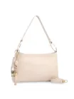 Bolsa De Ombro Pequena Couro Off White Pingente Corrente e Pedras - imagem 2