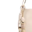 Bolsa De Ombro Pequena Couro Off White Pingente Corrente e Pedras - imagem 7