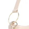 Bolsa De Ombro Pequena Couro Off White Pingente Corrente e Pedras - imagem 8