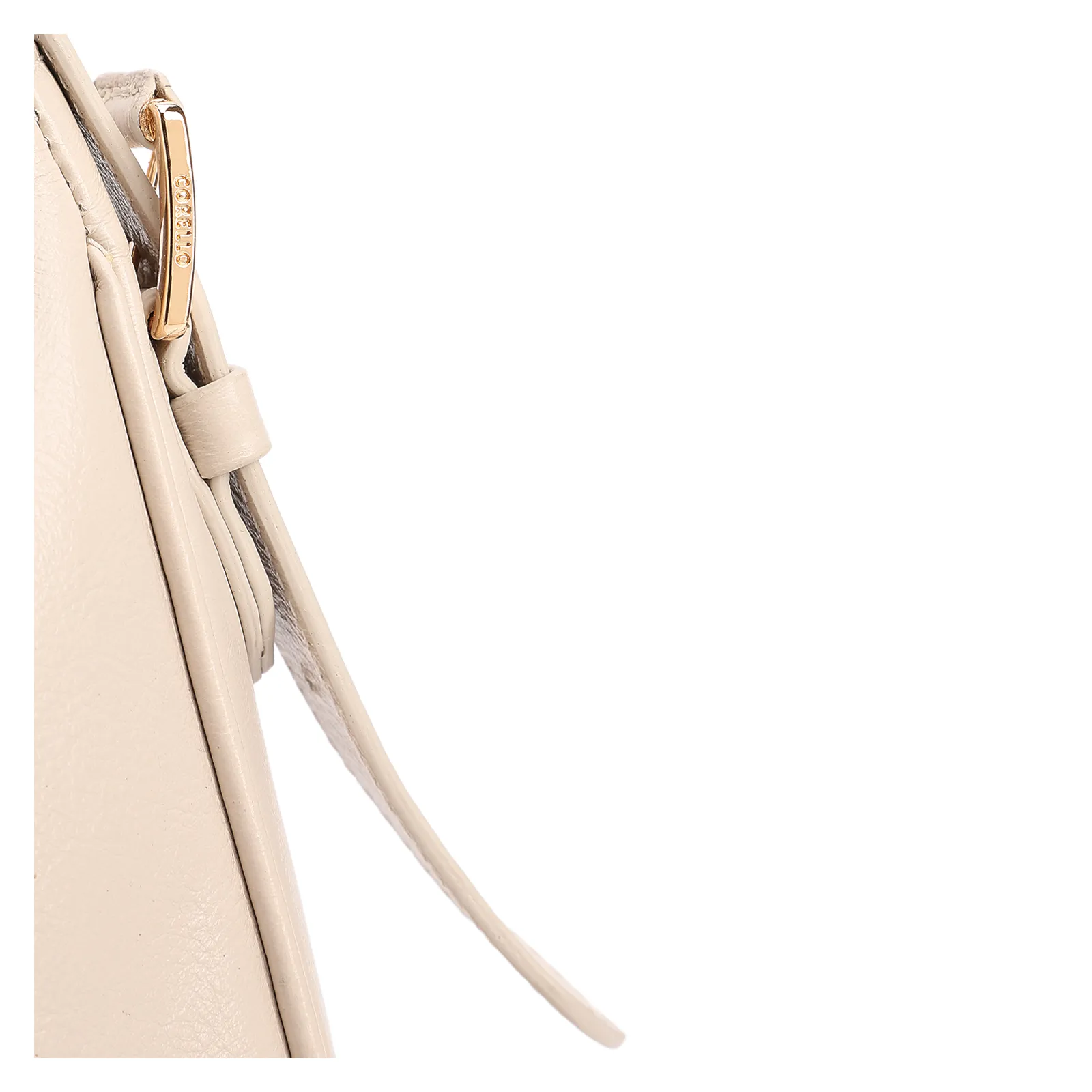  Bolsa De Ombro Pequena Couro Off White Pingente Flor