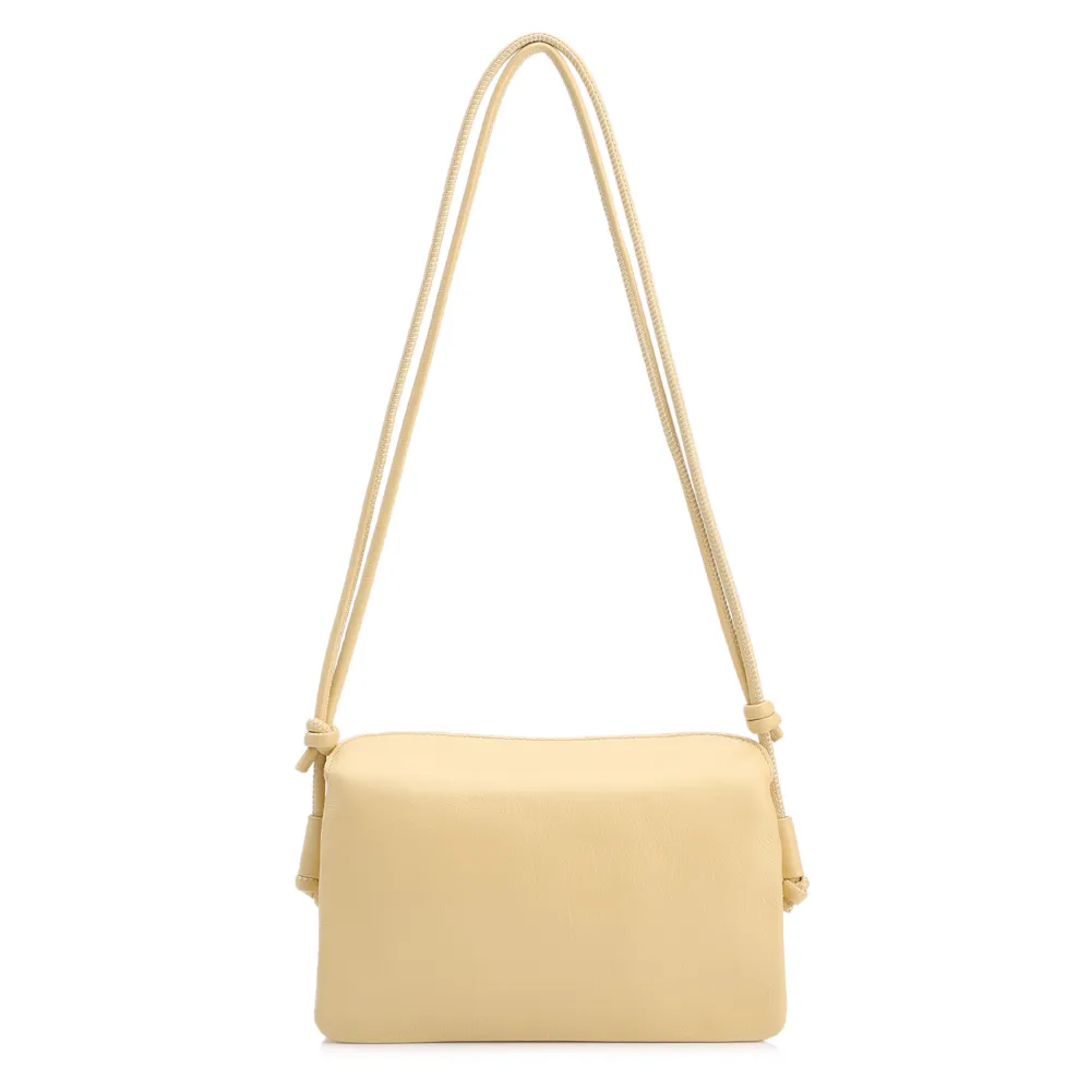 Bolsa De Ombro Pequena Couro Plume Amarelaoaba Flap - imagem 3