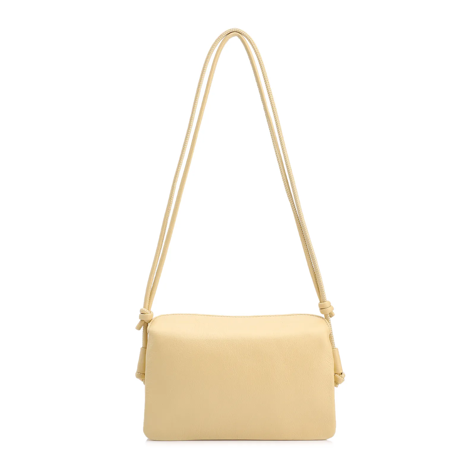 Bolsa De Ombro Pequena Couro Plume Amarelaoaba Flap