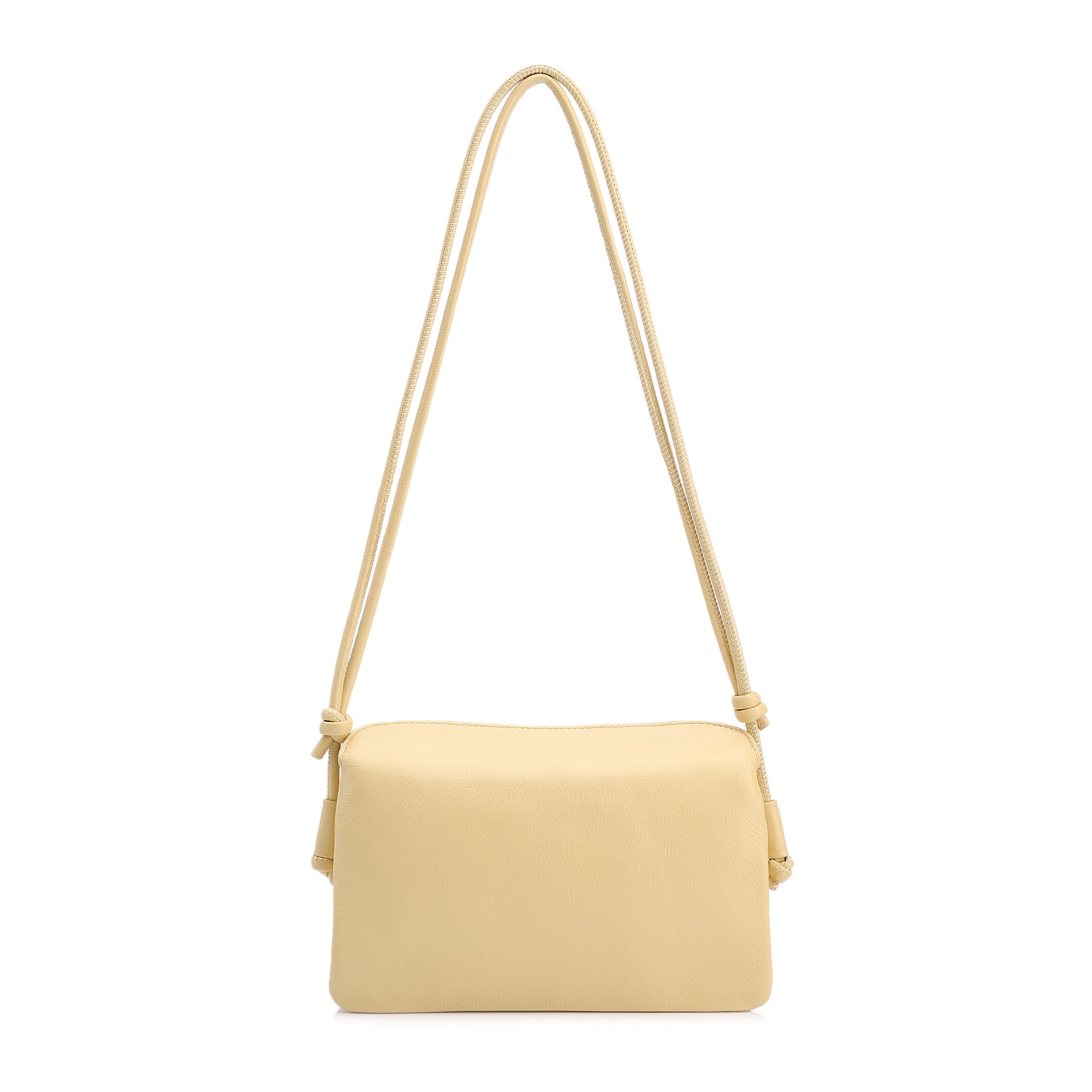 Bolsa De Ombro Pequena Couro Plume Amarelaoaba Flap