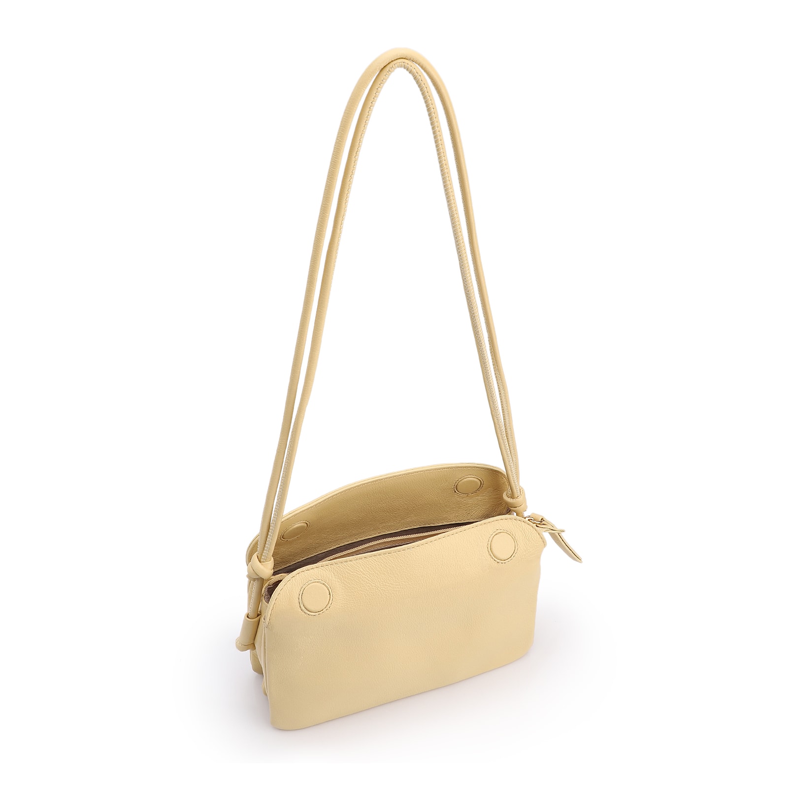 Bolsa De Ombro Pequena Couro Plume Amarelaoaba Flap