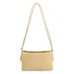 Bolsa De Ombro Pequena Couro Plume Amarelaoaba Flap - imagem 1