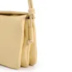 Bolsa De Ombro Pequena Couro Plume Amarelo Aba Flap - imagem 6