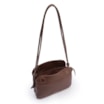 Bolsa De Ombro Pequena Couro Plume Marrom Aba Flap - imagem 4