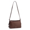 Bolsa De Ombro Pequena Couro Plume Marrom Aba Flap - imagem 2