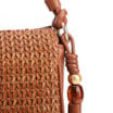 Bolsa De Ombro Pequena De Couro Marrom Claro Tramado Frontal - imagem 8