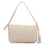 Bolsa De Ombro Pequena De Couro Off White Tramado Frontal