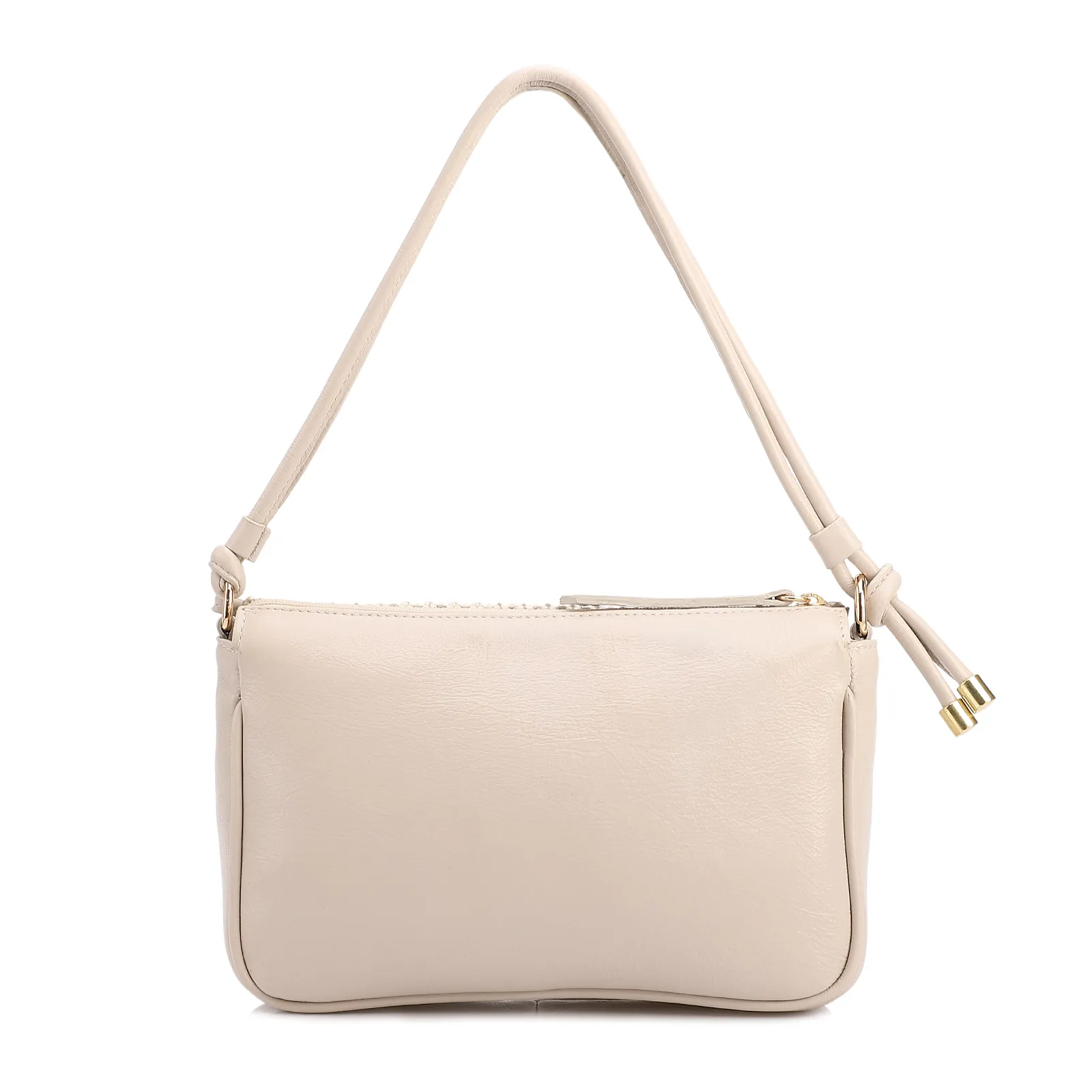 Bolsa De Ombro Pequena De Couro Off White Tramado Frontal