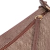  Bolsa De Ombro Pequena Linho/Couro Marrom Pingente - imagem 5