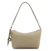  Bolsa De Ombro Pequena Linho/Couro Verde Pingente - imagem 1