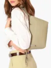  Bolsa De Ombro Pequena Linho/Couro Verde Pingente - imagem 3