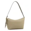  Bolsa De Ombro Pequena Linho/Couro Verde Pingente - imagem 3