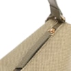  Bolsa De Ombro Pequena Linho/Couro Verde Pingente - imagem 5