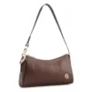 Bolsa De Ombro Pequena Marrom Couro Lezard Argola Dourada - imagem 3