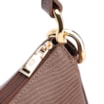 Bolsa De Ombro Pequena Marrom Couro Lezard Argola Dourada - imagem 6