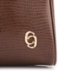 Bolsa De Ombro Pequena Marrom Couro Lezard Argola Dourada - imagem 7
