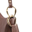 Bolsa De Ombro Pequena Marrom Couro Lezard Argola Dourada - imagem 8