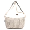 Bolsa De Ombro Pequena Off White Couro Alt Ráfia Tramada Bicolor - imagem 1