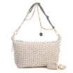 Bolsa De Ombro Pequena Off White Couro Alt Ráfia Tramada Bicolor - imagem 3