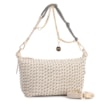 Bolsa De Ombro Pequena Off White Couro Alt Ráfia Tramada Bicolor - imagem 3