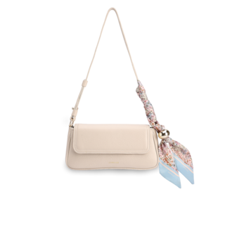 Pequena Off White couro Lenço esfera Dourada