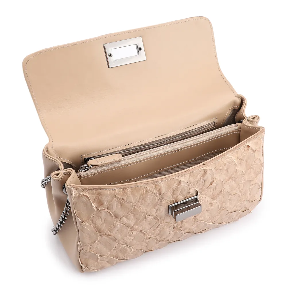 Bolsa De Ombro Pirarucu Bege - imagem 4