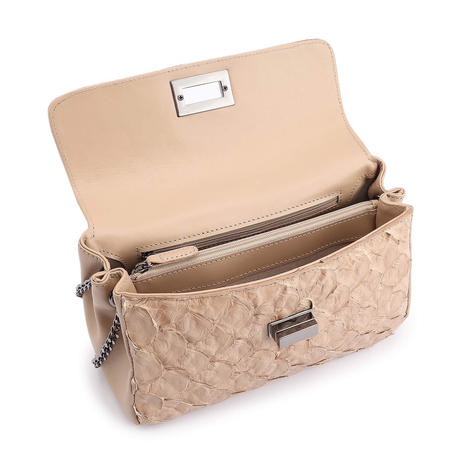 Bolsa De Ombro Pirarucu Bege