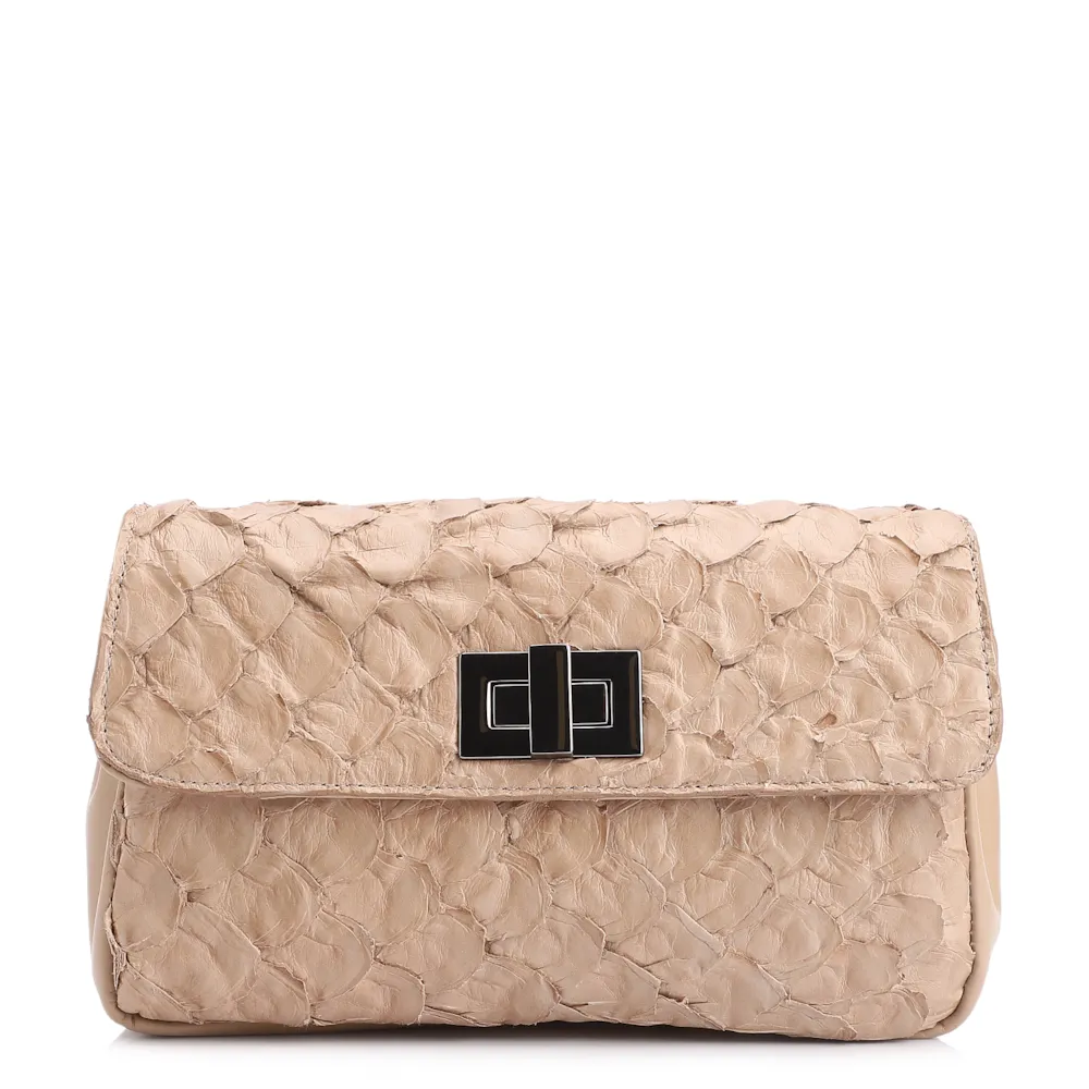 Bolsa De Ombro Pirarucu Bege
