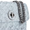 Bolsa De Ombro Pirarucu Couro Azul - imagem 5