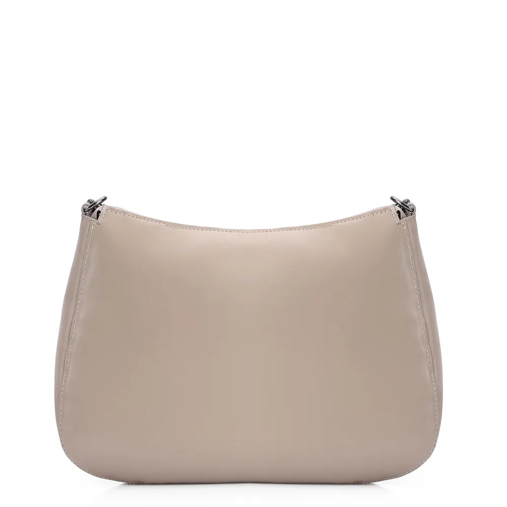 Bolsa De Ombro Pirarucu Couro Bege - imagem 3