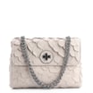 Bolsa De Ombro Pirarucu Couro Off White - imagem 1