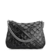 Bolsa De Ombro Pirarucu Couro Preto - imagem 1