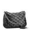 Bolsa De Ombro Pirarucu Couro Preto - imagem 2