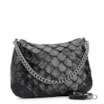 Bolsa De Ombro Pirarucu Couro Preto - imagem 2